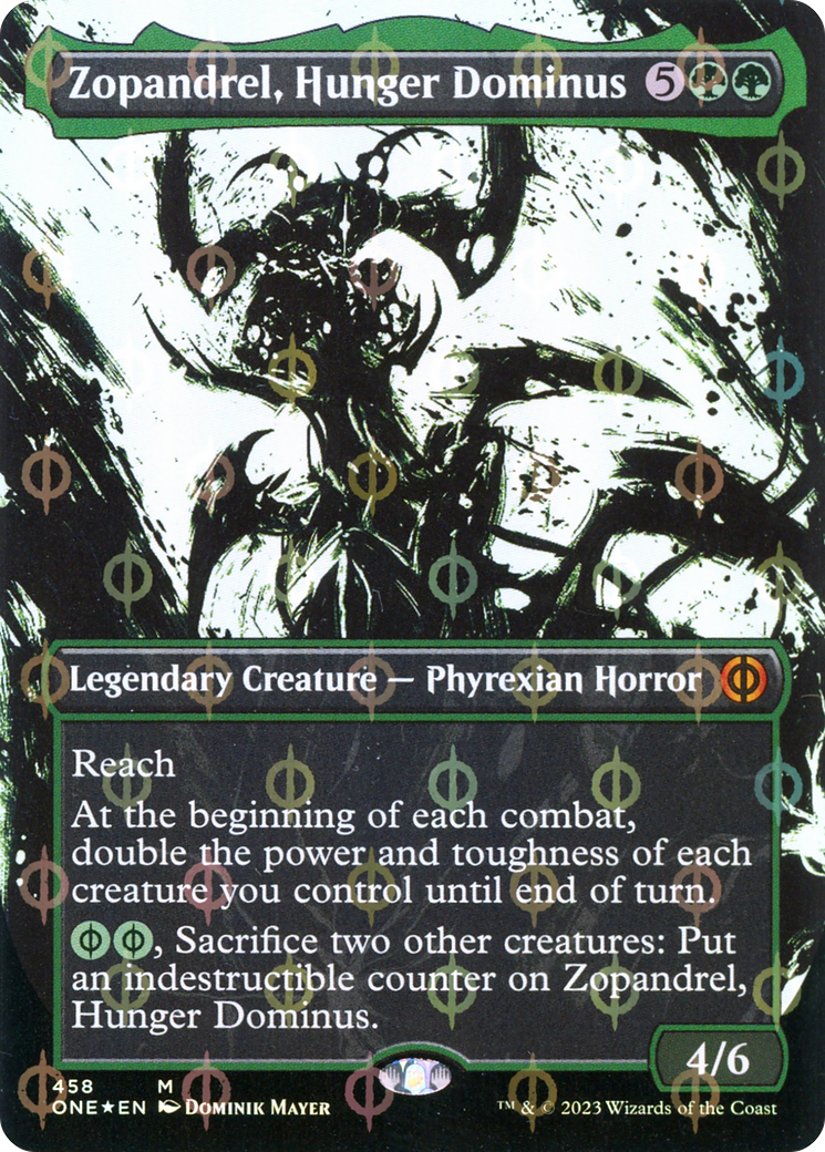 Zopandrel, Hunger Dominus (Borderless Ichor Step-and-Compleat Foil) [Phyrexia: All Will Be One] | Gam3 Escape