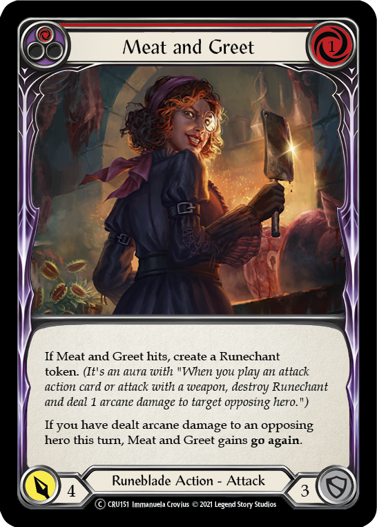 Meat and Greet (Red) (Rainbow Foil) [CRU151-RF] Unlimited Rainbow Foil | Gam3 Escape