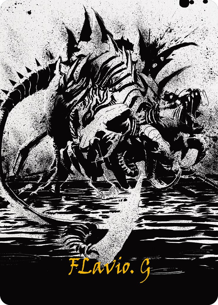 Karumonix, the Rat King Art Card (Gold-Stamped Signature) [Phyrexia: All Will Be One Art Series] | Gam3 Escape