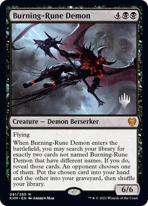 Burning-Rune Demon [Kaldheim Promo Pack] | Gam3 Escape