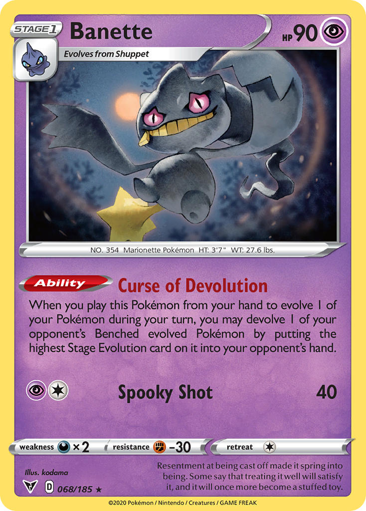 Banette (068/185) [Sword & Shield: Vivid Voltage] | Gam3 Escape