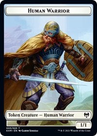 Human Warrior // Emblem - Kaya, the Inexorable Double-sided Token [Kaldheim Tokens] | Gam3 Escape