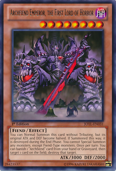 Archfiend Emperor, the First Lord of Horror [JOTL-EN031] Rare | Gam3 Escape