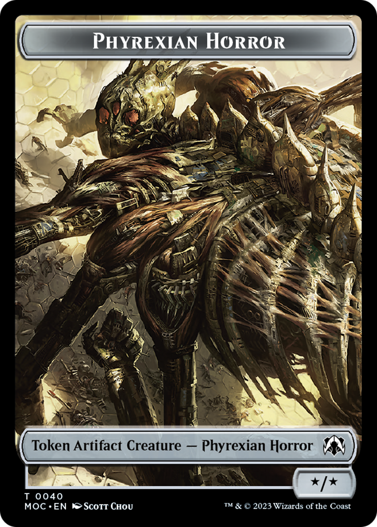 Phyrexian Golem // Phyrexian Horror Double-Sided Token [March of the Machine Commander Tokens] | Gam3 Escape
