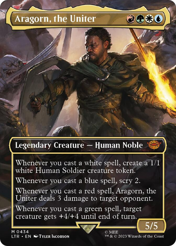 Aragorn, the Uniter (Borderless Alternate Art) [The Lord of the Rings: Tales of Middle-Earth] | Gam3 Escape