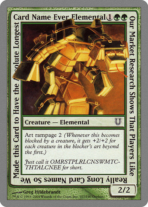 Our Market Research Shows That Players Like Really Long Card Names So We Made this Card to Have the Absolute Longest Card Name Ever Elemental [Unhinged] | Gam3 Escape