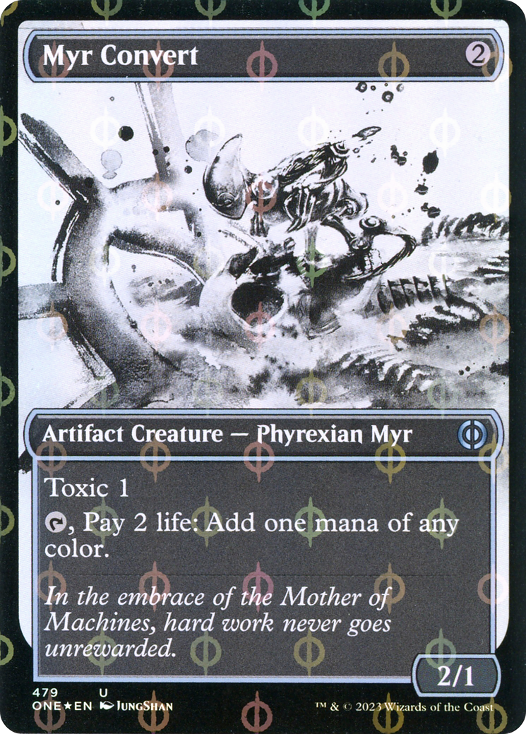 Myr Convert (Showcase Ichor Step-and-Compleat Foil) [Phyrexia: All Will Be One] | Gam3 Escape