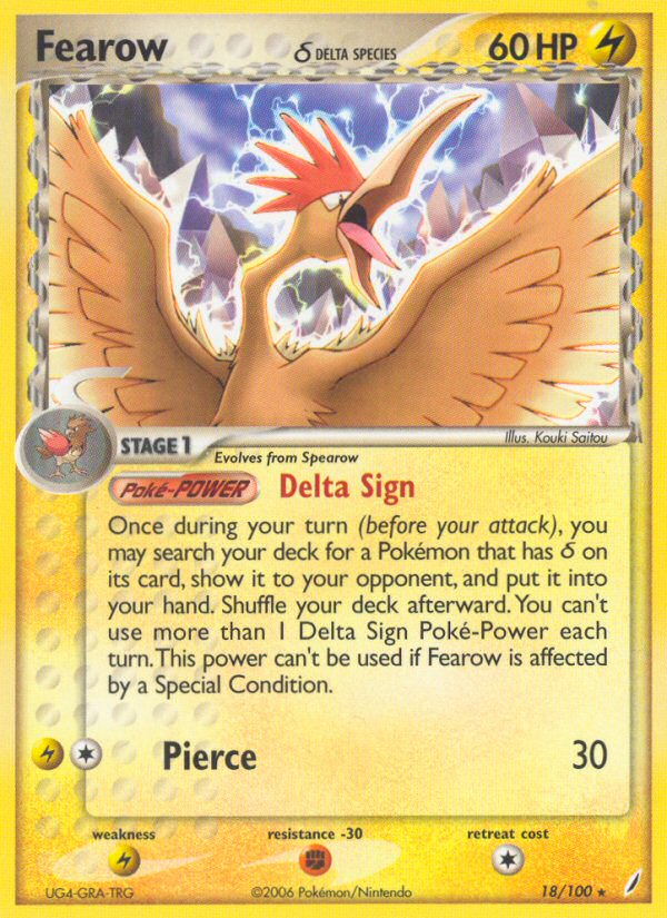 Fearow (18/100) (Delta Species) [EX: Crystal Guardians] | Gam3 Escape