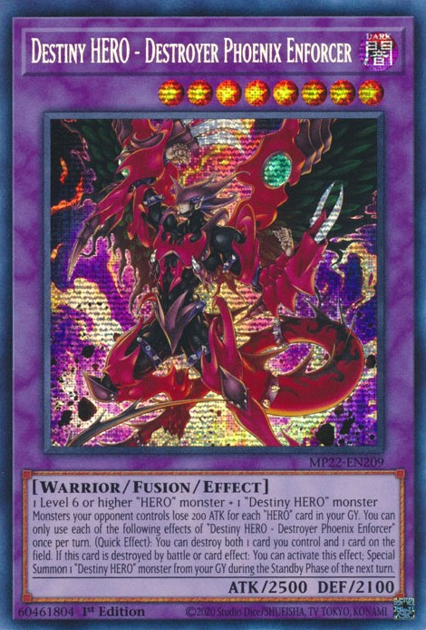 Destiny HERO - Destroyer Phoenix Enforcer [MP22-EN209] Prismatic Secret Rare | Gam3 Escape