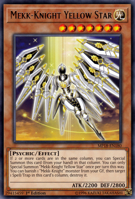 Mekk-Knight Yellow Star [MP18-EN180] Rare | Gam3 Escape