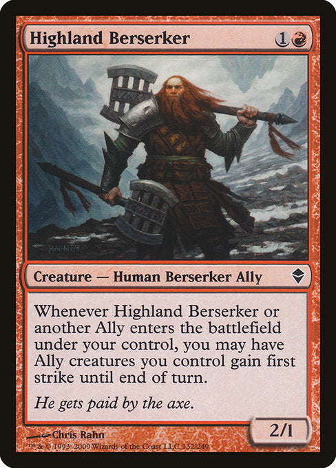 Highland Berserker [Zendikar] | Gam3 Escape