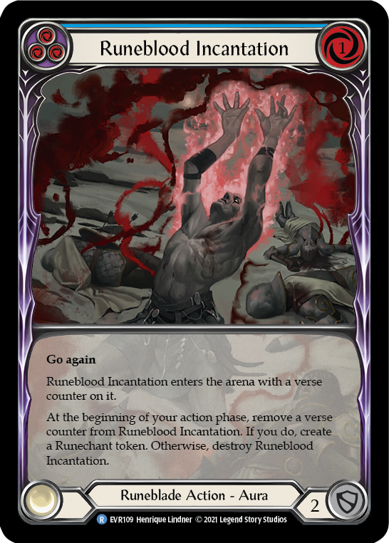 Runeblood Incantation (Blue) [EVR109] (Everfest)  1st Edition Extended Art Rainbow Foil | Gam3 Escape