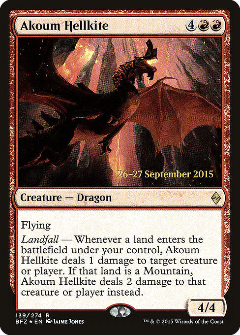 Akoum Hellkite [Battle for Zendikar Promos] | Gam3 Escape