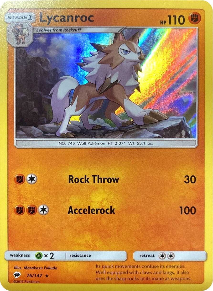 Lycanroc (76/147) (Water Web Holo) [Sun & Moon: Burning Shadows] | Gam3 Escape