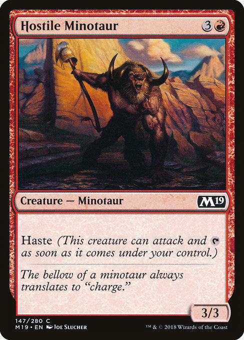 Hostile Minotaur [Core Set 2019] | Gam3 Escape