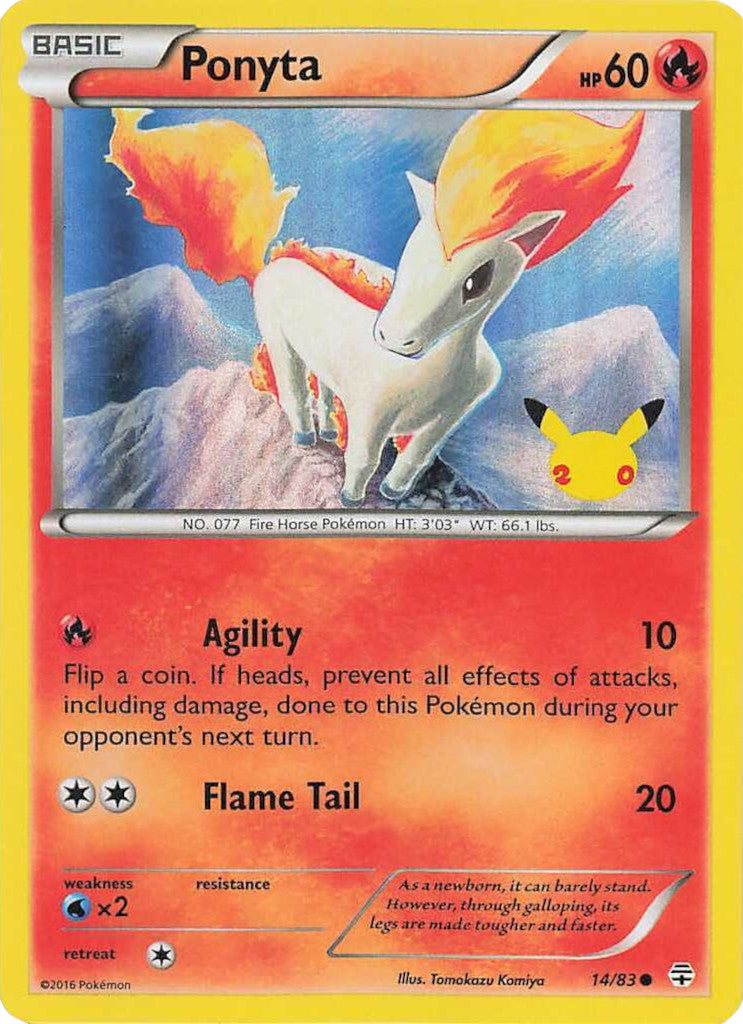 Ponyta (14/83) (20th Anniversary Stamp) [XY: Generations] | Gam3 Escape