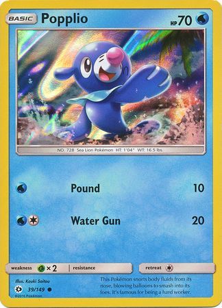 Popplio (39/149) (Water Web Holo) [Sun & Moon: Base Set] | Gam3 Escape