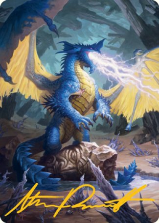 Blue Dragon Art Card (Gold-Stamped Signature) [Dungeons & Dragons: Adventures in the Forgotten Realms Art Series] | Gam3 Escape