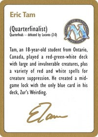 1996 Eric Tam Biography Card [World Championship Decks] | Gam3 Escape