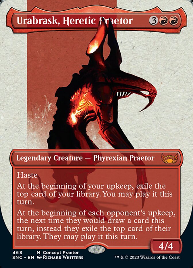 Urabrask, Heretic Praetor (Borderless Concept Praetors) [Phyrexia: All Will Be One] | Gam3 Escape