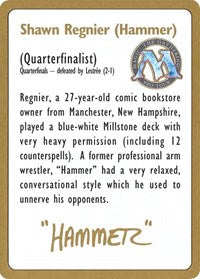1996 Shawn "Hammer" Regnier Biography Card [World Championship Decks] | Gam3 Escape