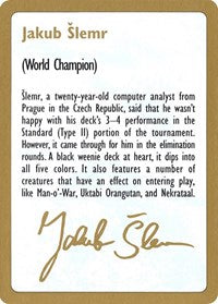 1997 Jakub Slemr Biography Card [World Championship Decks] | Gam3 Escape