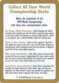 1999 World Championship Advertisement Card [World Championship Decks] | Gam3 Escape