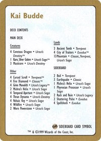 1999 Kai Budde Decklist Card [World Championship Decks] | Gam3 Escape