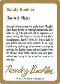 1998 Randy Buehler Biography Card [World Championship Decks] | Gam3 Escape