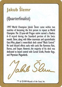 1999 Jakub Slemr Biography Card [World Championship Decks] | Gam3 Escape