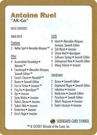 2001 Antoine Ruel Decklist Card [World Championship Decks] | Gam3 Escape