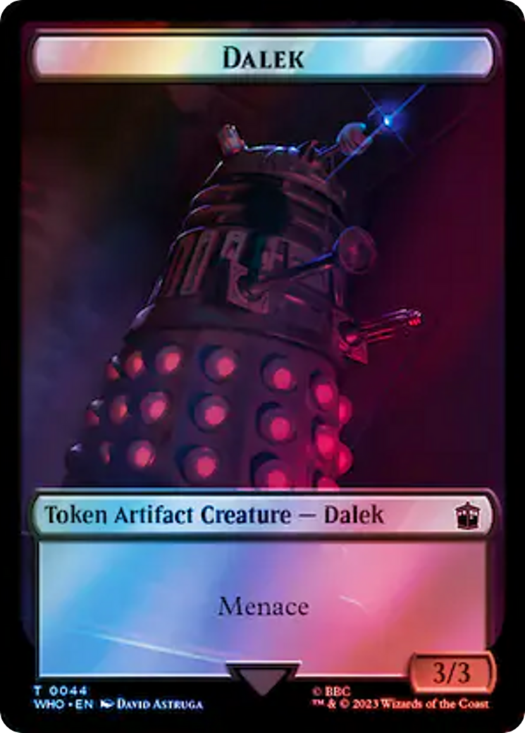 Dalek // Dinosaur Double-Sided Token (Surge Foil) [Doctor Who Tokens] | Gam3 Escape