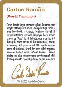 2002 Carlos Romao Biography Card [World Championship Decks] | Gam3 Escape