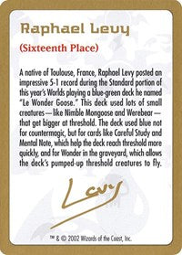 2002 Raphael Levy Biography Card [World Championship Decks] | Gam3 Escape