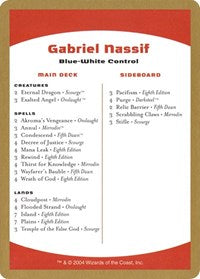 2004 Gabriel Nassif Decklist Card [World Championship Decks] | Gam3 Escape