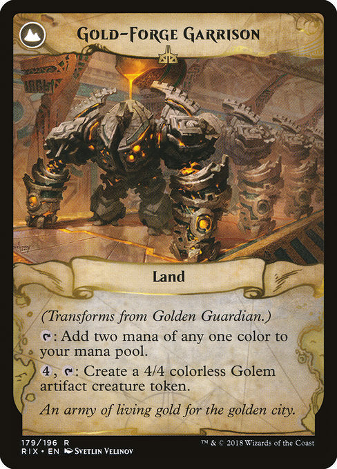 Golden Guardian // Gold-Forge Garrison [Rivals of Ixalan] | Gam3 Escape