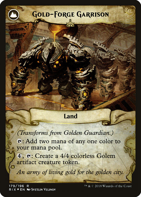 Golden Guardian // Gold-Forge Garrison [Rivals of Ixalan Promos] | Gam3 Escape