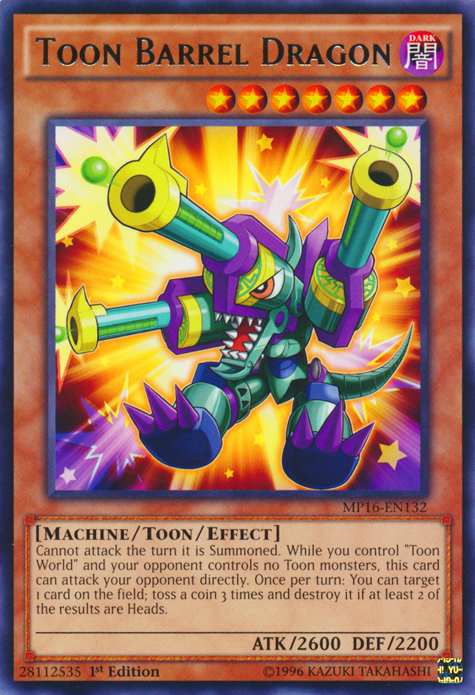 Toon Barrel Dragon [MP16-EN132] Rare | Gam3 Escape