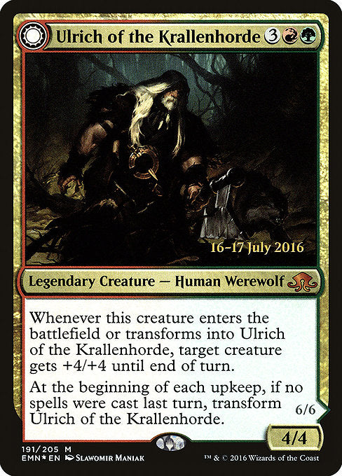 Ulrich of the Krallenhorde // Ulrich, Uncontested Alpha [Eldritch Moon Promos] | Gam3 Escape