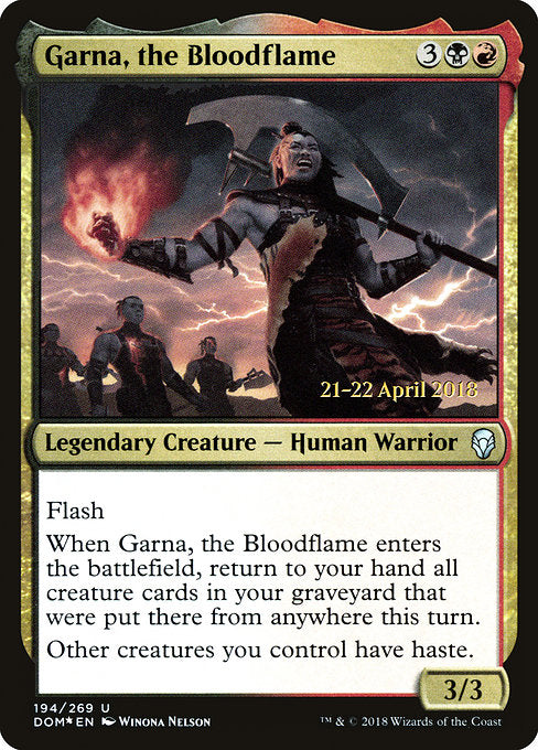 Garna, the Bloodflame [Dominaria Promos] | Gam3 Escape