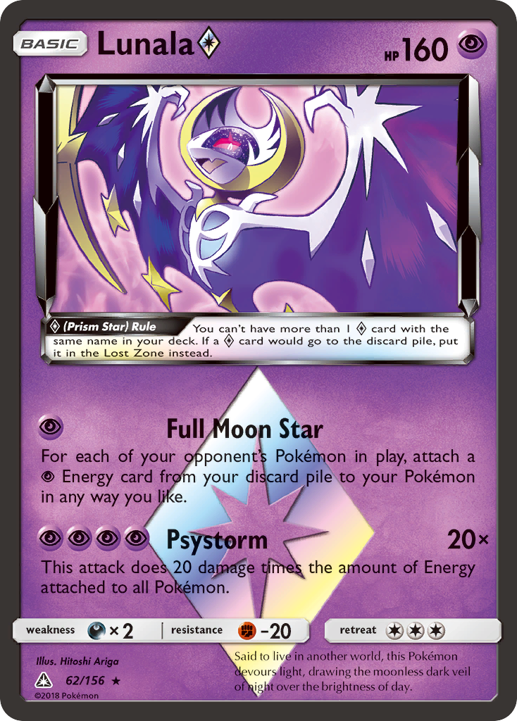 Lunala (62/156) (Prism Star) [Sun & Moon: Ultra Prism] | Gam3 Escape