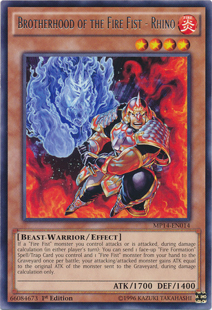 Brotherhood of the Fire Fist - Rhino [MP14-EN014] Rare | Gam3 Escape