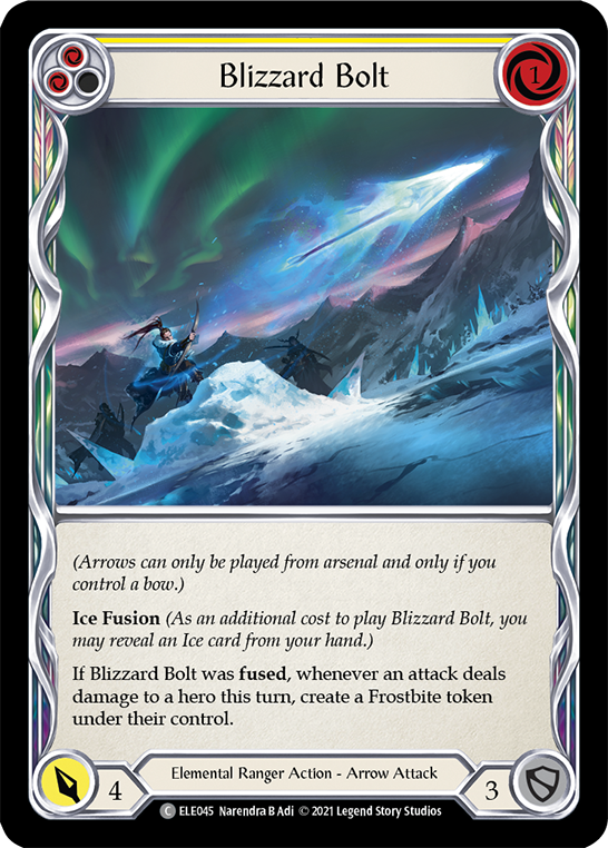 Blizzard Bolt (Yellow) [ELE045] (Tales of Aria)  1st Edition Normal | Gam3 Escape