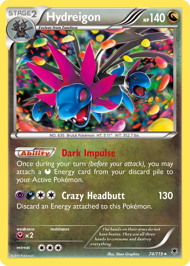 Hydreigon (74/119) (Cosmos Holo) (Blister Exclusive) [XY: Phantom Forces] | Gam3 Escape