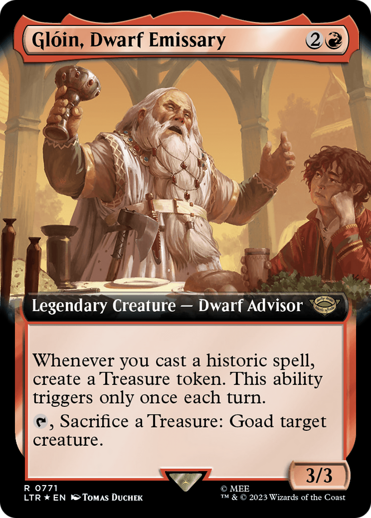 Gloin, Dwarf Emissary (Extended Art) (Surge Foil) [The Lord of the Rings: Tales of Middle-Earth] | Gam3 Escape