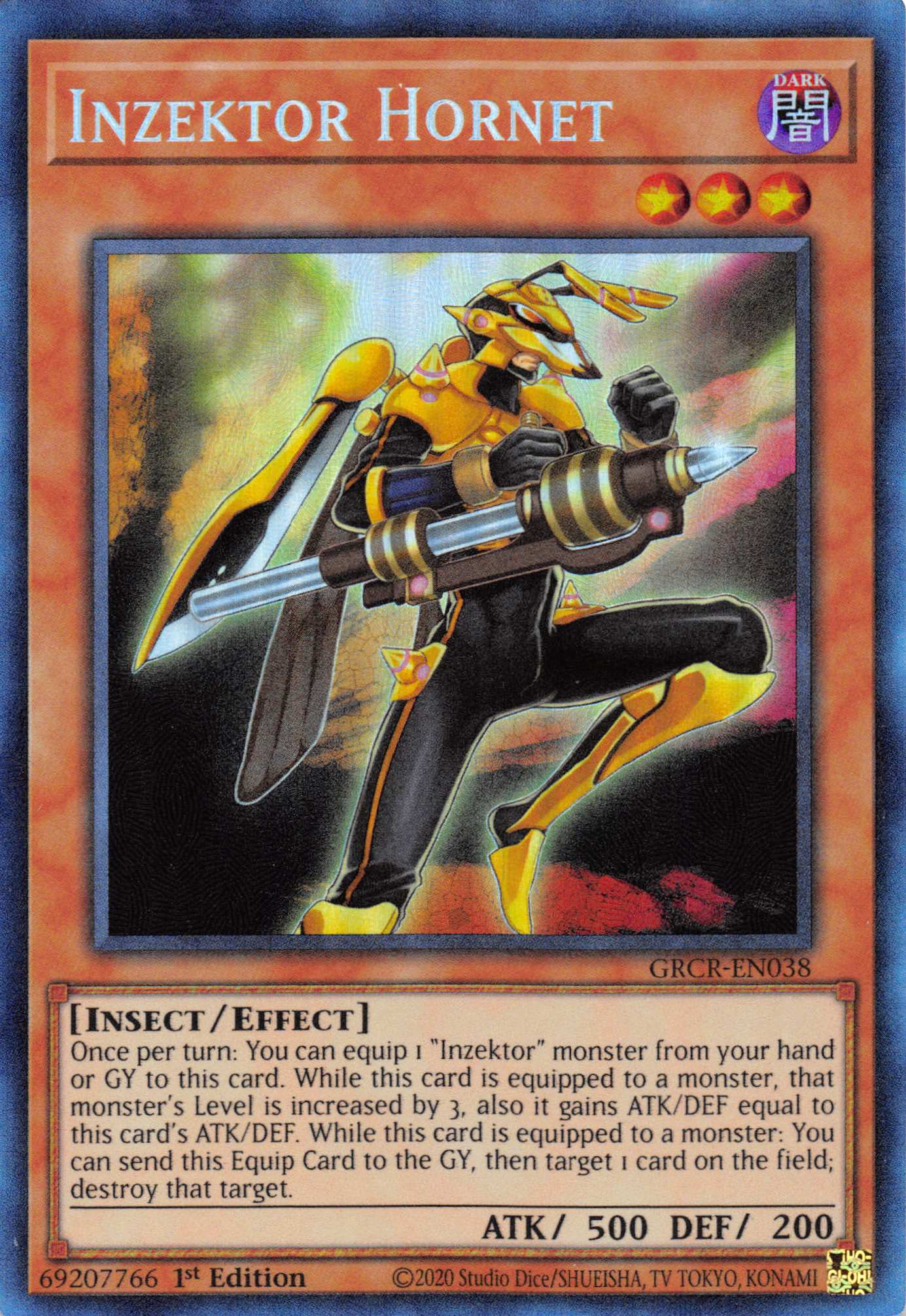 Inzektor Hornet [GRCR-EN038] Collector's Rare | Gam3 Escape