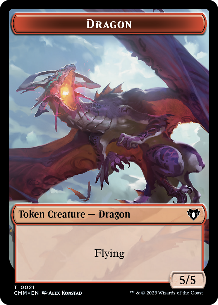 Saproling // Dragon (0021) Double-Sided Token [Commander Masters Tokens] | Gam3 Escape