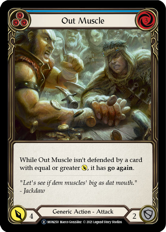 Out Muscle (Blue) (Rainbow Foil) [U-MON250-RF] Unlimited Rainbow Foil | Gam3 Escape
