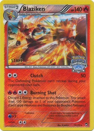 Blaziken (14/111) (Staff National Championship Promo) [XY: Furious Fists] | Gam3 Escape