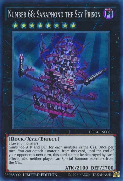 Number 68: Sanaphond the Sky Prison [CT14-EN008] Super Rare | Gam3 Escape